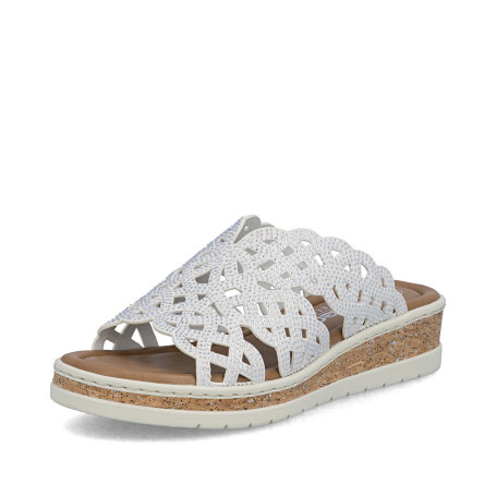 Rieker V4189-80 - Pantoletten (weiss)