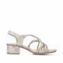 Rieker 64970-60 - Rieker Damen Sandaletten Beige (Rieker Riemchensandalette Silber)
