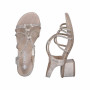 Rieker 64970-60 - Rieker Damen Sandaletten Beige (Rieker Riemchensandalette Silber)
