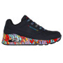 Skechers 177918-BKMT - Skechers Damen Sneaker Schwarz (Skechers Uno - Ravaged Love)