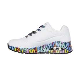 Skechers 177918-WMLT - Skechers Damen Sneaker Weiss (Skechers Uno Ravaged Love)