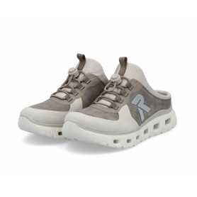 Rieker M6069-45 - Rieker Damen Pantoletten Grau (Sportlicher Rieker Damen-Sabot Grau)