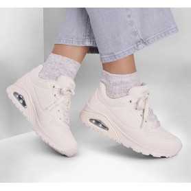 Skechers 73690-OWHT - Skechers Damen Uno Sneaker Beige (Skechers Street Uno Stand on Air Off White)
