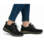 Rieker N32G4-00 - Rieker Damen Slipper Schwarz (Rieker Slipper mit Ready2GO & MemoSoft)