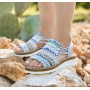 Rieker V1241-91 - Rieker Damen Sandalen Blau (Rieker Damen Keilsandaletten in Blau)