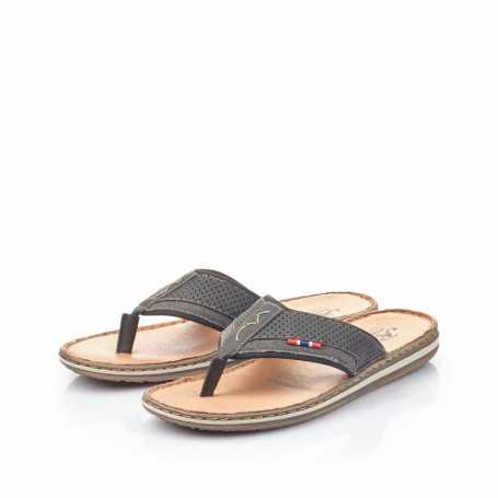 Rieker 21084-00 - Rieker Herren Pantolette Schwarz (Rieker Herren Zehentrenner Schwarz)