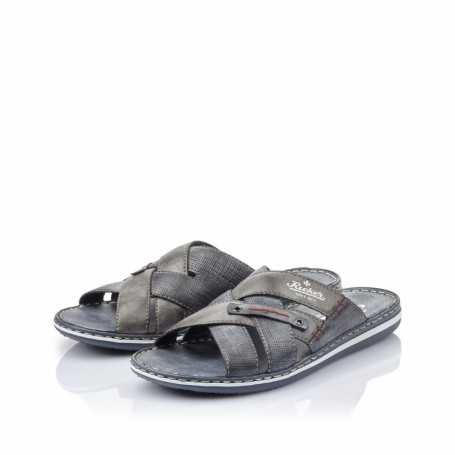 Rieker 21062-15 - Rieker Herren Pantoletten Blau (Rieker Herren Pantolette Clog Blau)