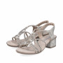 Rieker 64970-60 - Rieker Damen Sandaletten Beige (Rieker Riemchensandalette Silber)