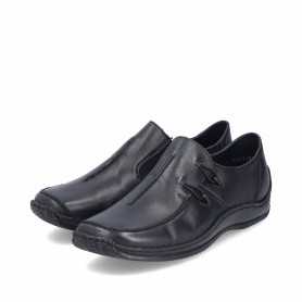 Rieker L1751-00 - Rieker Slipper Schwarz (Rieker Damen Trotteur Leder)