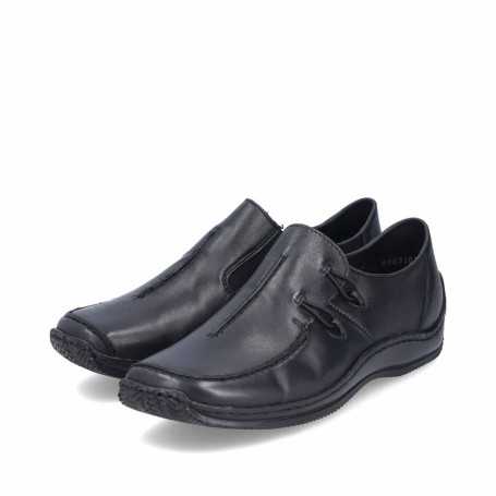 Rieker L1751-00 - Rieker Slipper Schwarz (Rieker Damen Trotteur Leder)