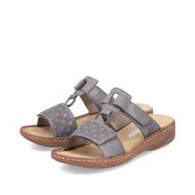 Rieker V2885-42 - Rieker Damen Pantolette Grau (Rieker Sommer Pantoletten in Grau)