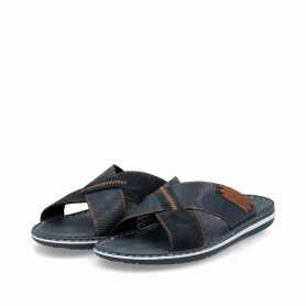 Rieker 21098-14 - Rieker Herren Pantoletten Blau (sportliche Rieker Herren-Pantolette)