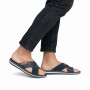 Rieker 21098-14 - Rieker Herren Pantoletten Blau (sportliche Rieker Herren-Pantolette)