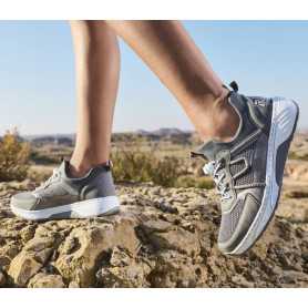 Rieker 53153-42 - Rieker Damen Sneaker Grau (Rieker Halbschuhe Damen Grau)