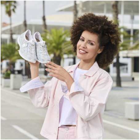 Rieker L3252-91 - Rieker Damen Sneaker Hellblau (Sportlicher Rieker Damen-Slipper)