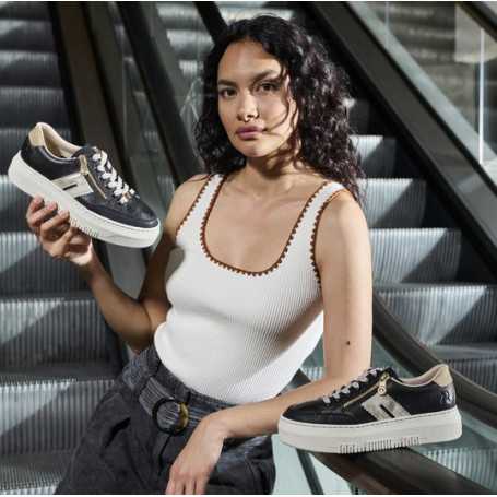 Rieker M1912-00 - Rieker Damen Schnürschuhe Schwarz (Rieker Sneaker Damen Schwarz)