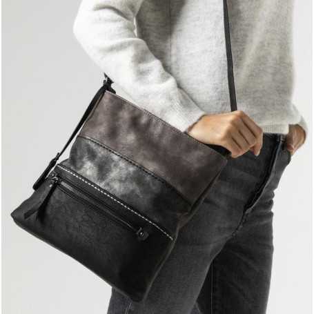 Rieker H1301-45 - Rieker Handtaschen Schwarz Grau (Rieker Umhängetasche Schwarz)