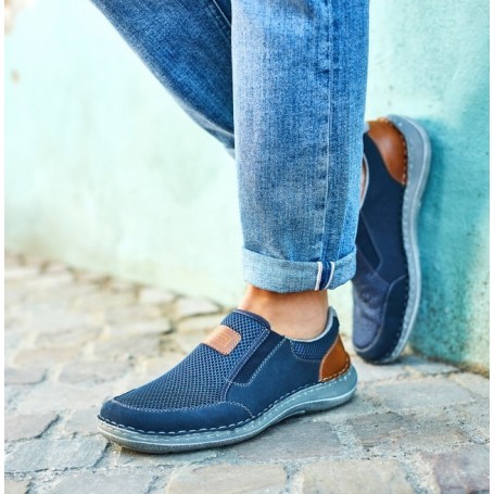 Rieker 03053-14 - Rieker Herren Slipper Blau