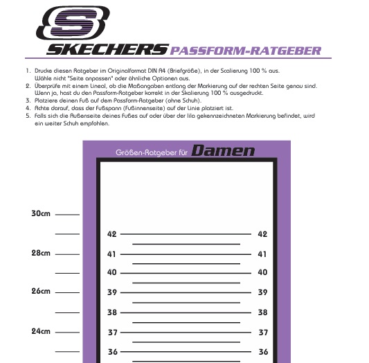 Skechers Schuhgroessen Damen PDF